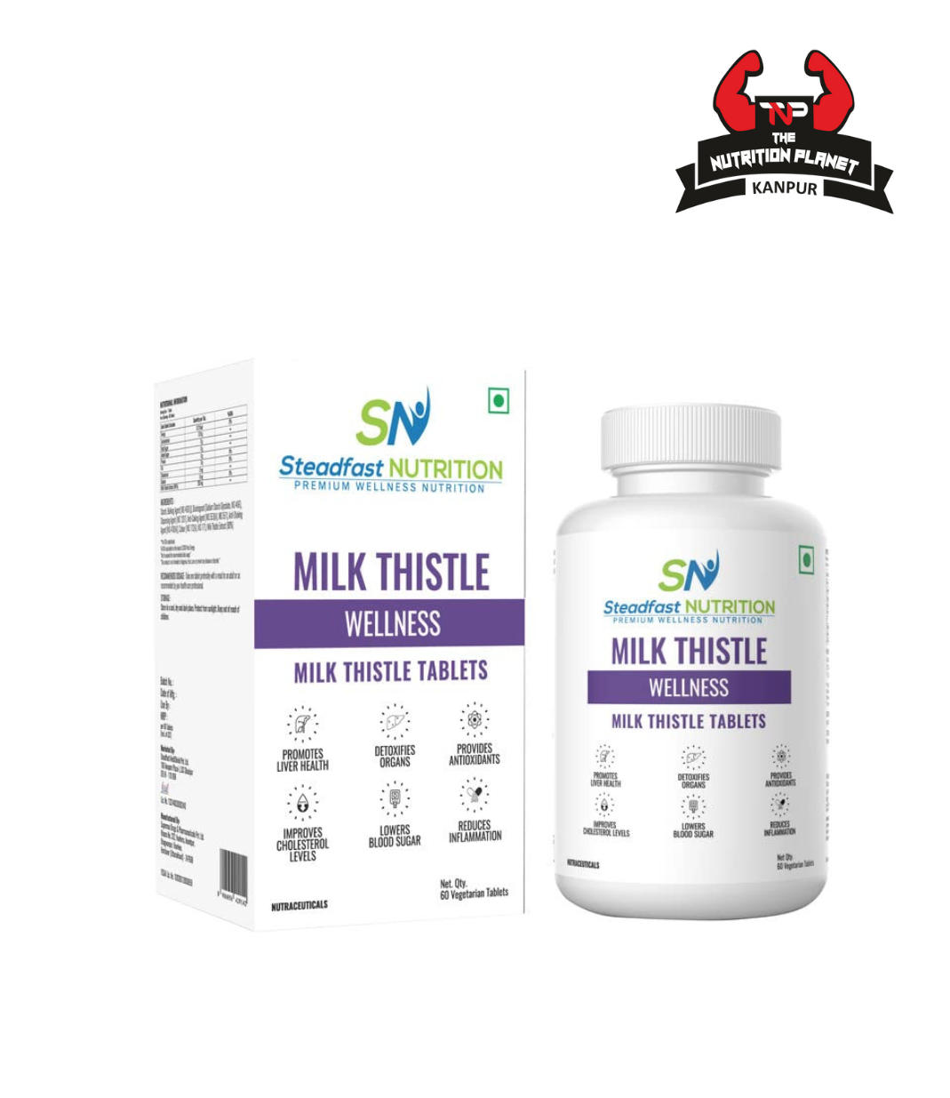 Steadfast Nutrition Milk Thistle Liver Detox Supplement Tablets for Optimal Cleanse and Health - 60 Veg. Tablets | For Men & Women | 250mg | Lab- Tested